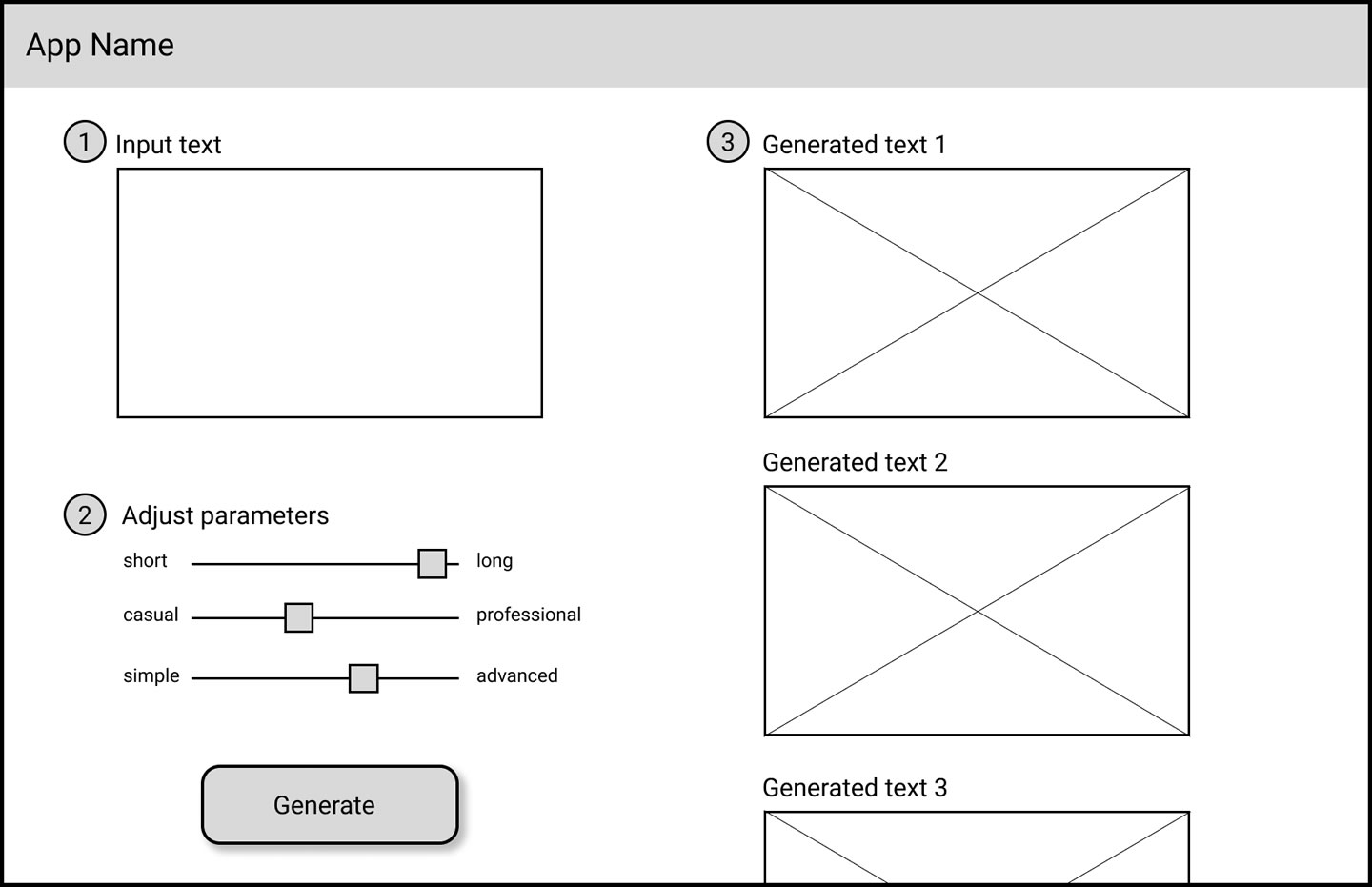 AI project wireframe