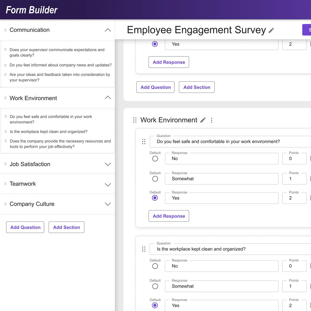 Form Builder sample work